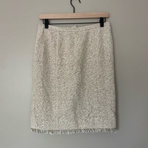 Tweed skirt with fringe detail